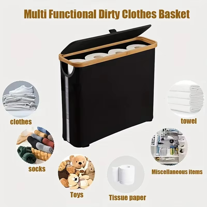 Tech Accessories Organizer - 12Rolls Bamboo Toilet Paper Holder With