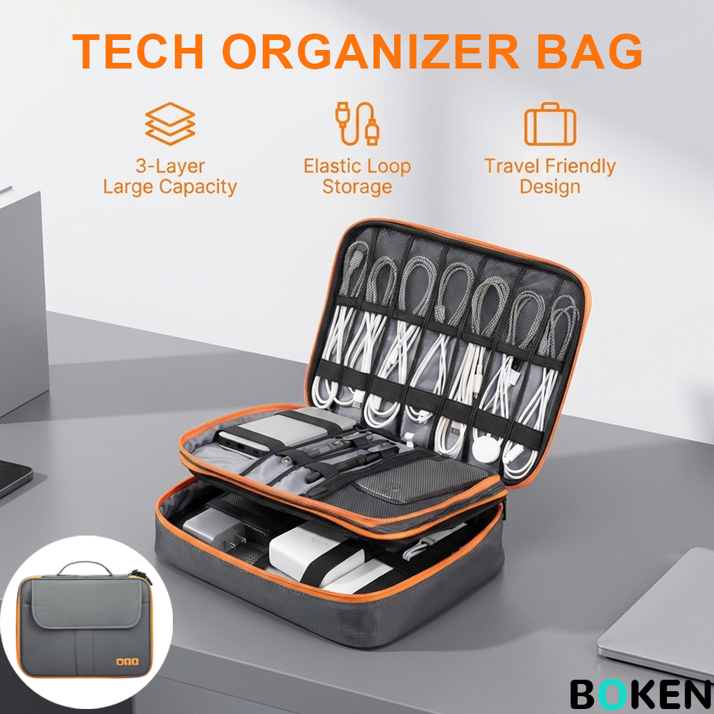 Tech Accessories Travel - Large Capacity Tech Organizer Bag Portable