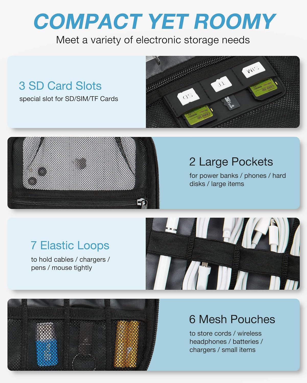 Large Electronics Travel Organ - Tech Accessories Images reseña y precio