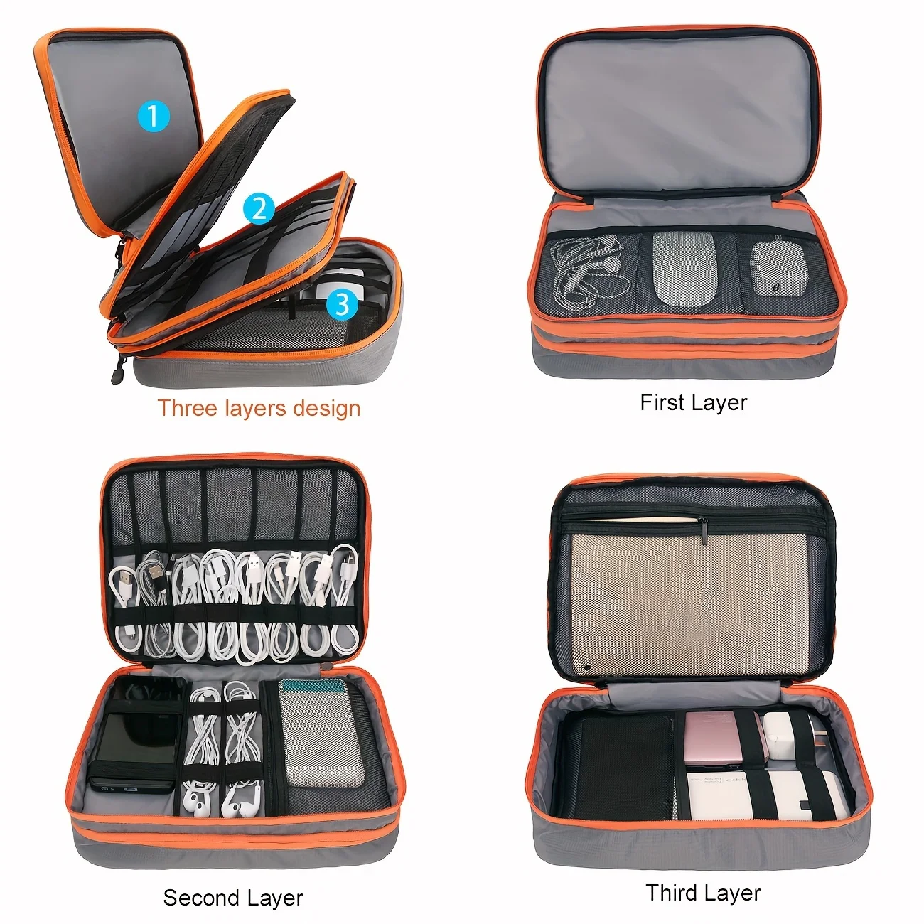 Portable Waterproof Multi-Laye - Tech Accessories Organizer reseña y precio