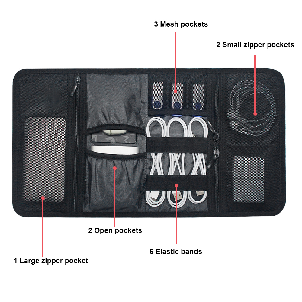 Portable Foldable Travel Cable - Tech Accessories Organizer reseña y precio